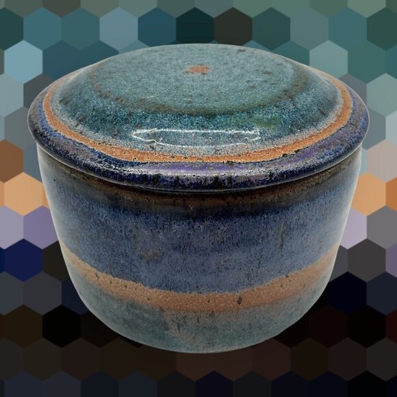 French Butter Keeper Hand Thrown Pottery One of a Kind Hand Crafted Pottery VTG - Picture 3 of 16